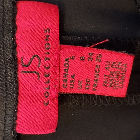 JS Collections  Women's Pants Black Formal Wide Leg Flare Long Length Size 6 - Picture 11 of 13